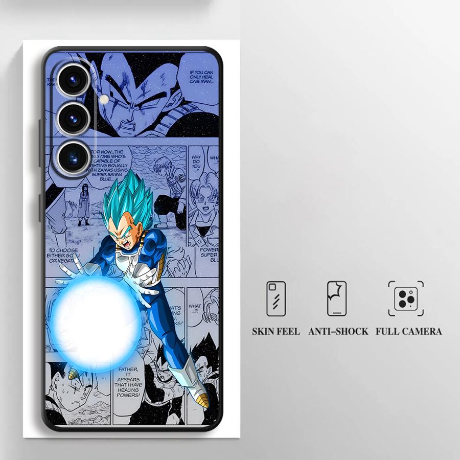 Dragon Ball Comic Vegeta Black Soft Phone Cover Case for Samsung Galaxy A32 A22 A52 A24 A55 A36 A41 A26 A72 A35 A25 A71 A23 A53