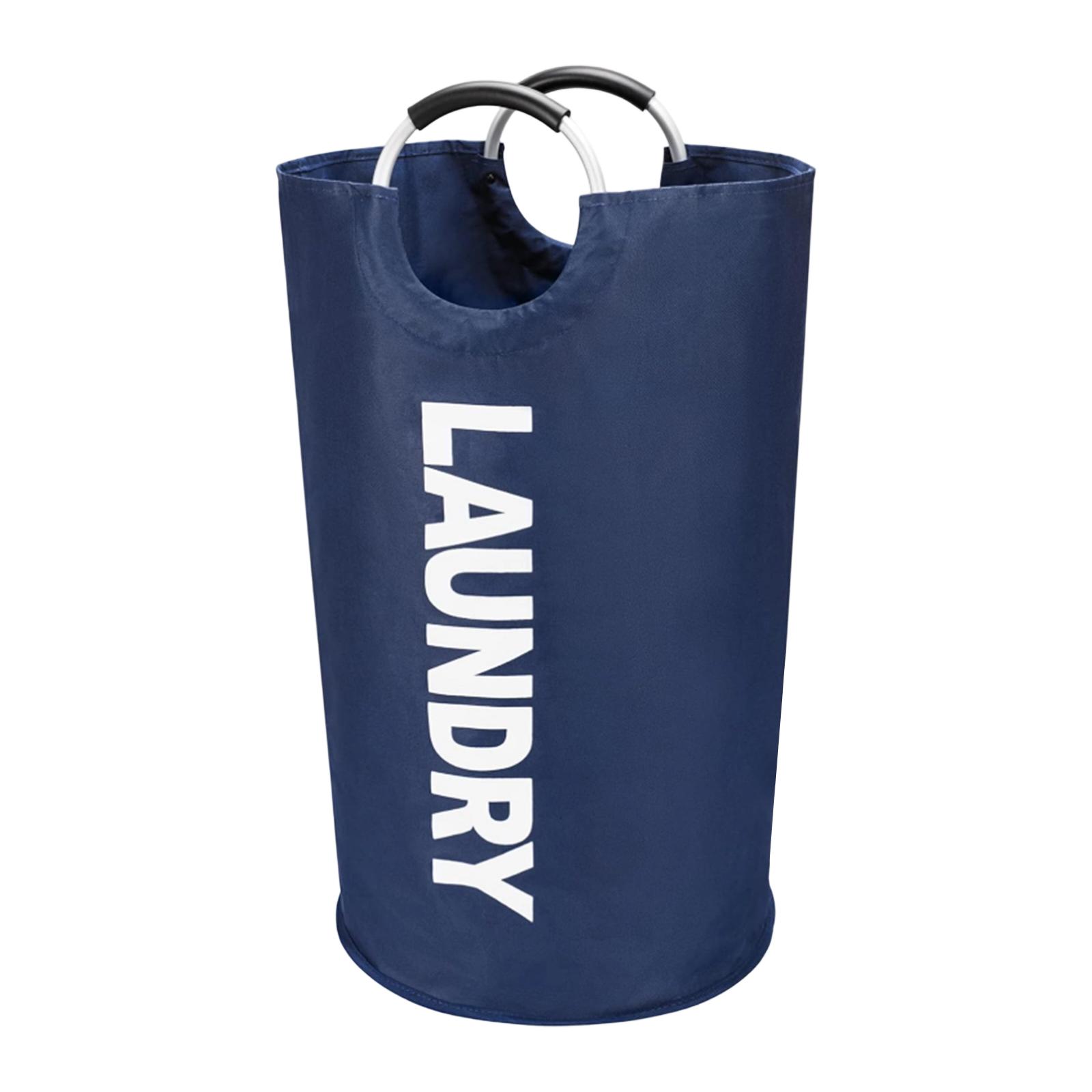 

Laundry Basket 90L Large Capacity Foldable Laundry Bag Self-Standing Tall Clothes Storage Bin Collapsible Laundry Hamper with Handles One Size тёмно-синий