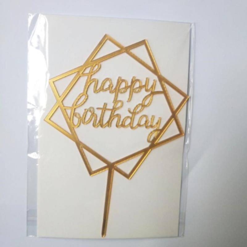 5pcs Cake topper Happy birthday black and white gold creative glitter plug-in multiple happy birthday cupcake toppers