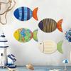 4 Pcs Wooden Fish Nautical Wall Decor Rustic Farmhouse Ocean Fish Wall Art Vintage Beach Coastal Theme Ornaments for Lake House Bathroom Kids Room