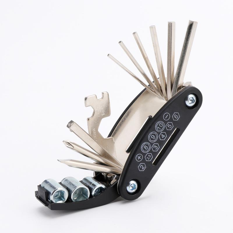 1Pc Bicycle Repair Tools Repair Combination Tire Repair Tool Multifunctional Folding Repair Tool Wrench Set