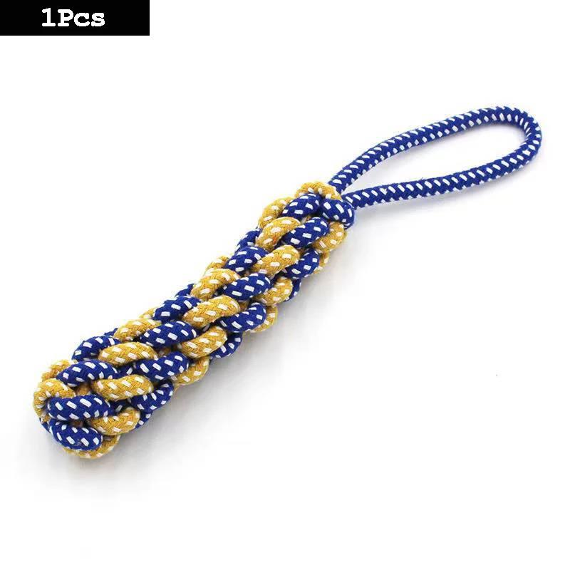 1pc Dog Toy Carrot Knot Rope Ball Cotton Rope Dumbbell Puppy Cleaning Teeth Chew Toy Durable Braided Bite Resistant Pet Supplies 5