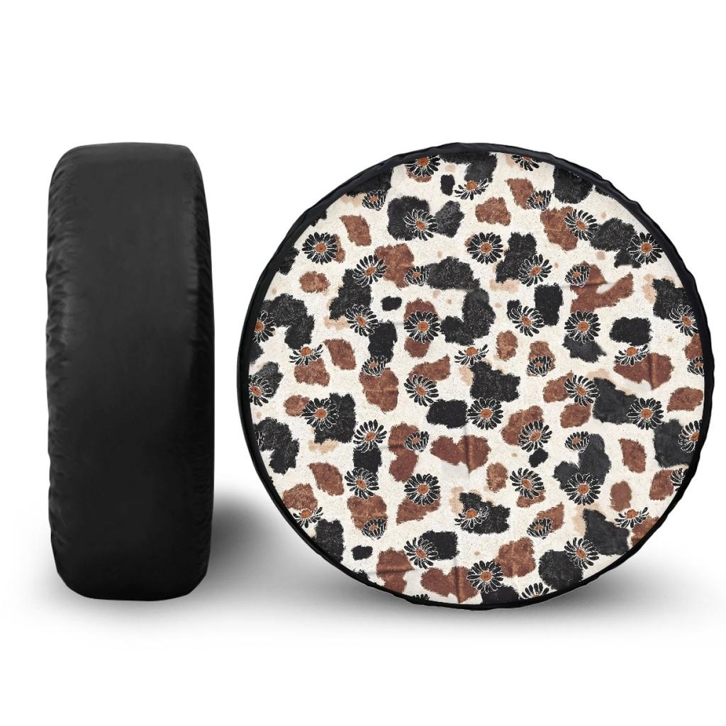 Plant Print Element Pattern Auto Parts Spare Tire Cover Weatherproof Tire Cover