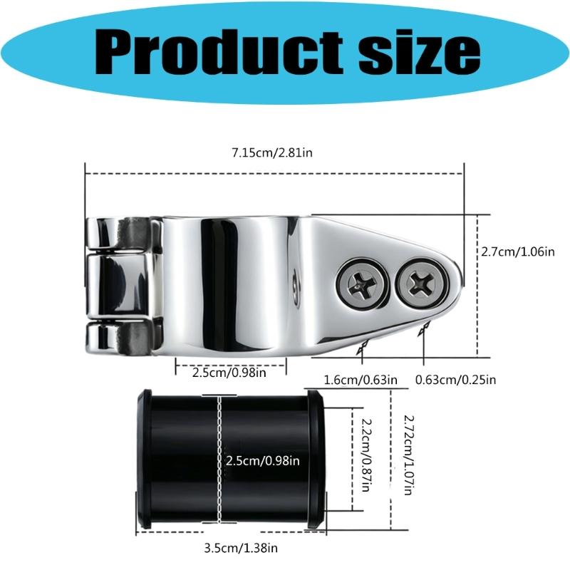 Marine Hardware Clamp for Boat Bimini Top Support, Stainless Steel Screw Lock Fitting with Protective Liner Sleeve