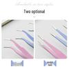 Stainless Steel Colored Bent Tip Tweezers with Cartoon Stickers and Tape