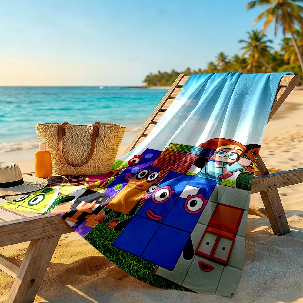 Numberblocks Beach Towel Soft Durable Quick-Dry Comfortable Lightweight Suitable for Sports, Travel, Swimming, Yoga, Bathroom, Beach, And Pool