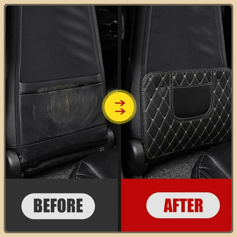 PU Leather Car Anti-Kick Mats Auto Seat Back Protector Cover Half-Size Black Car Back Seat Organizer Interior Accessories