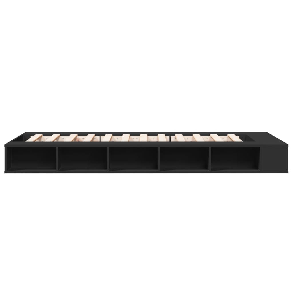Bed Frame Black 75x190 cm Particleboard