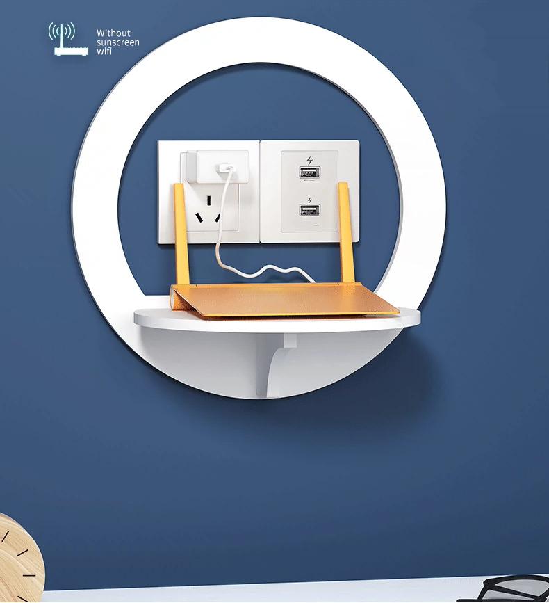 1 pz Scaffale a Muro per Router, Staffa per Prese Senza Foratura, Set-top Box Proiettore Montato a Parete Wifi Wireless Storage