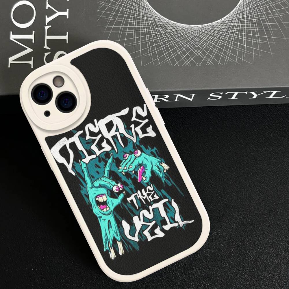 Custodia per Telefono P-Pierce The Veil Band per iPhone 16 15 14 13 12 11 Pro Max Plus Copertura in Pelle Antiurto