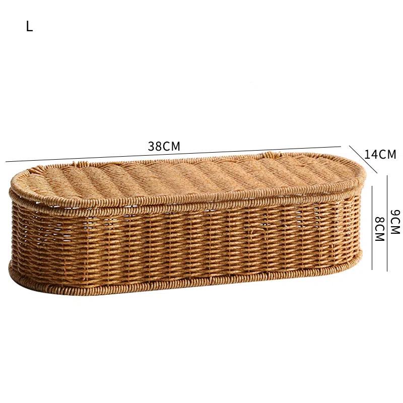 Bohemian Imitation Rattan Storage Basket Woven Storage Box Dust-Proof Frame Home Decoration Basket