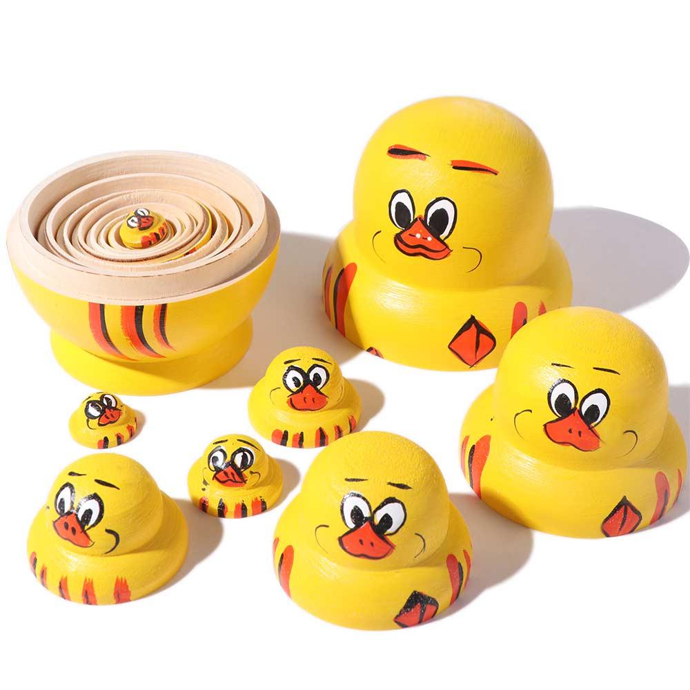 10-teilige Matroschka-Puppe Spielzeug Holz Stapelpuppen Dekorationen Verschachtelte Puppen Kindergeschenk