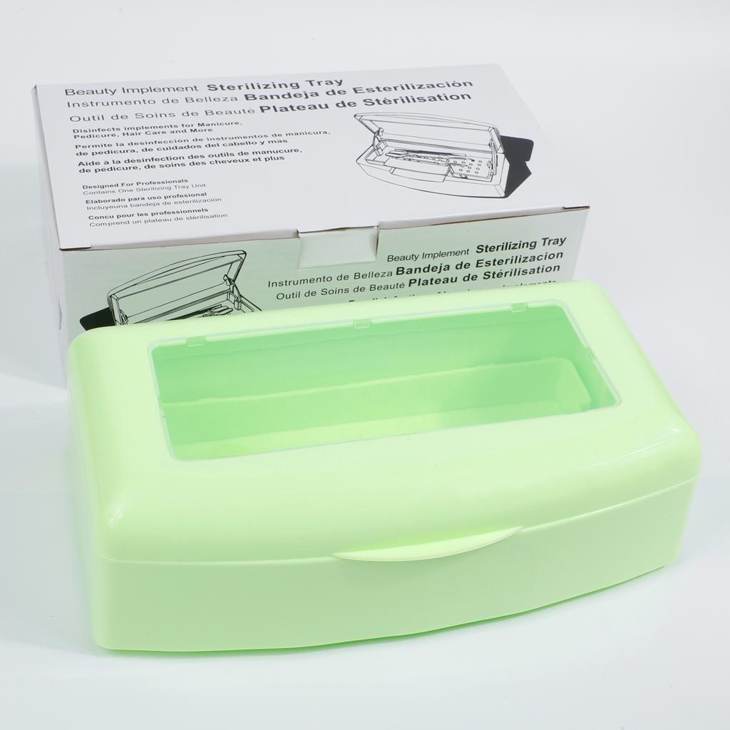 1pcs Nail Tool Sterilizer Tray, White Disinfection Box For Steel Metal Nipper, Tweezers Equipment Cleaner Plastic Clean Steriliz