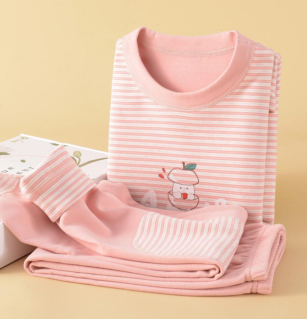 

De Róng Kids Ultra-Soft Cashmere Silk Thermal Pajama Set for Boys & Girls - Autumn/Winter 130 cm