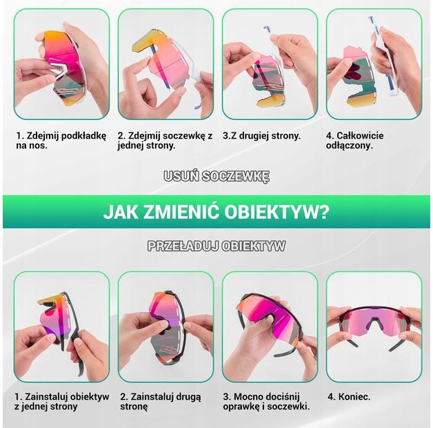 Rockbros Cycling Glasses Polarized with 3 Lenses