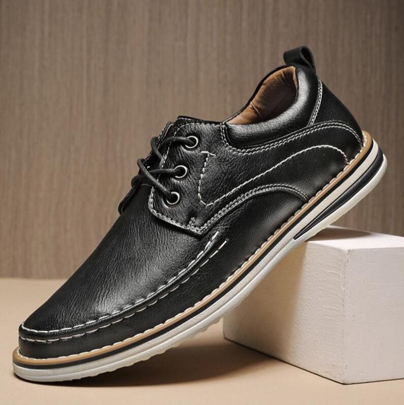 Genuine Leather Men Dress Shoes Oxfords Brogue Lace Up Mens Casual Shoes Luxury Brand Moccasins Loafers Size 38-46