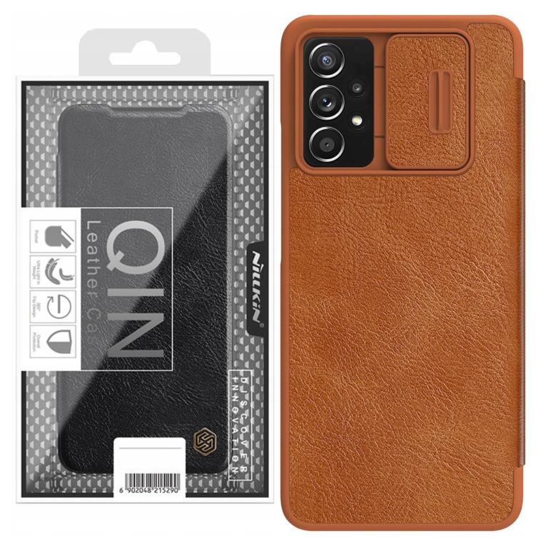 Nillkin Qin Skórzana Kabura Etui Samsung Galaxy A73 Brązowy