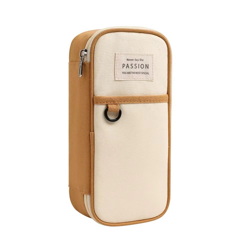 

Новый простой дизайн пенал двухслойный прочный коробка для канцелярских принадлежностей большая вместимость пенал для студентов школьные принадлежности коричневый