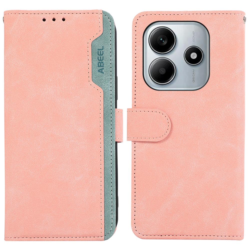 For Xiaomi Redmi Note 14 4G (163.25x76.55x8.16mm) Case Color Splicing Leather Flip Phone Cover RFID Blocking