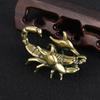 Antiqued Brass Scorpions Miniature Figurine Pen Holder Ornament for Business Gift Giving and Home Office Desktop Decors