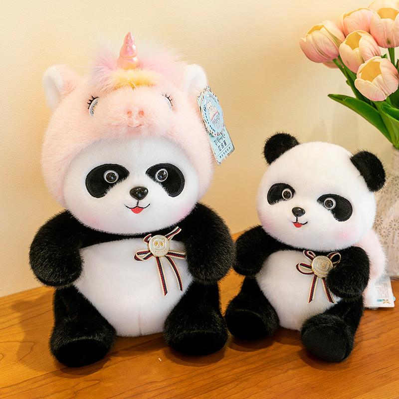Transform Panda Unicorn Plush Toy Cute Cartoon Flower Children Gift Birthday