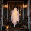 Halloween Party Prop for Trees Hanging Swing Ghost Decoration with Witch Hat, Spooky Outdoor Decor Seasonal Festive Yard Ornament String Light