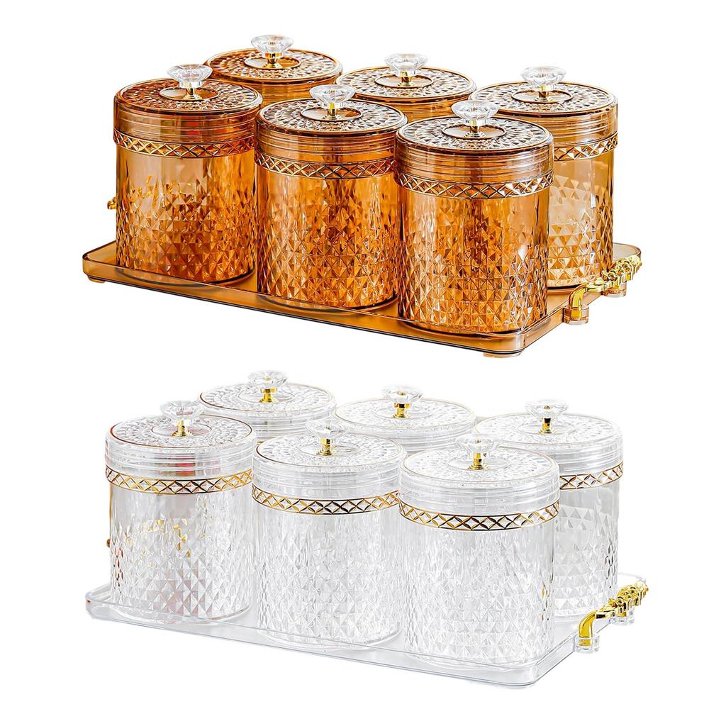 Food Storage Jar Airtight Lid Professional Gifts Spice Jar Storage Tin Cabinet with Tray Coffee Bean Sturdy Kitchen Tool Gadget