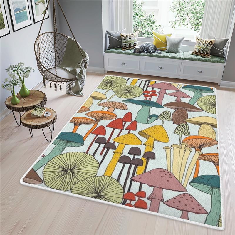 Prostokątny dywan z grzybami Dywan z pełnym nadrukiem Dywan z czarownicą Dywan z gwiazdami Mata antypoślizgowa Jadalnia Salon Miękki dywan