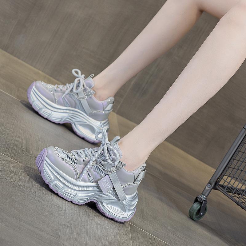 Dad Shoes Women's Summer 2025 New Internet Celebrity Fashion Inner Heightening Platform Soft Sole Muffin Sports and Leisure Women's Shoes