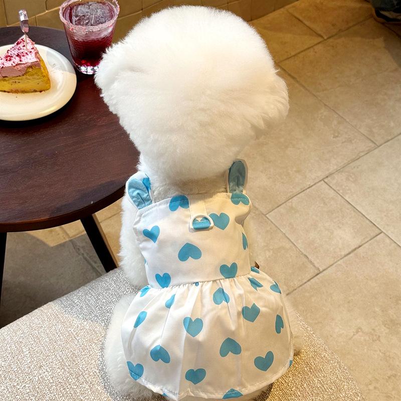 Pet dog clothes summer thin Teddy Bichon Pomeranian Yorkshire terrier small dog traction cat princess dress
