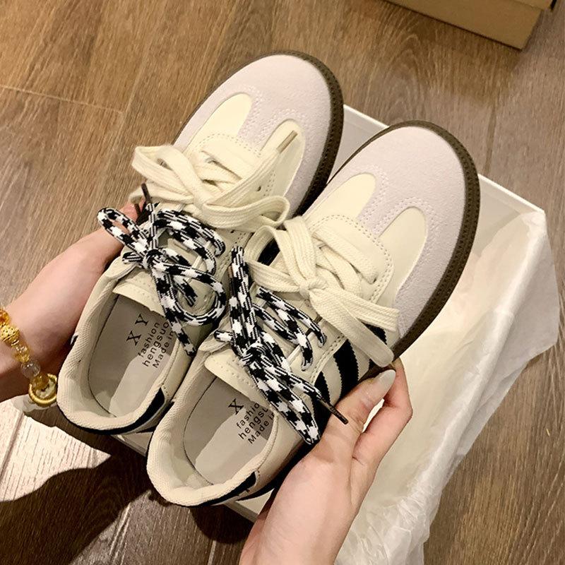 Versatile American Forrest Gump Sports and Leisure Board Shoes Women's 2025 Spring and Autumn New Retro Platform Black German Training Shoes