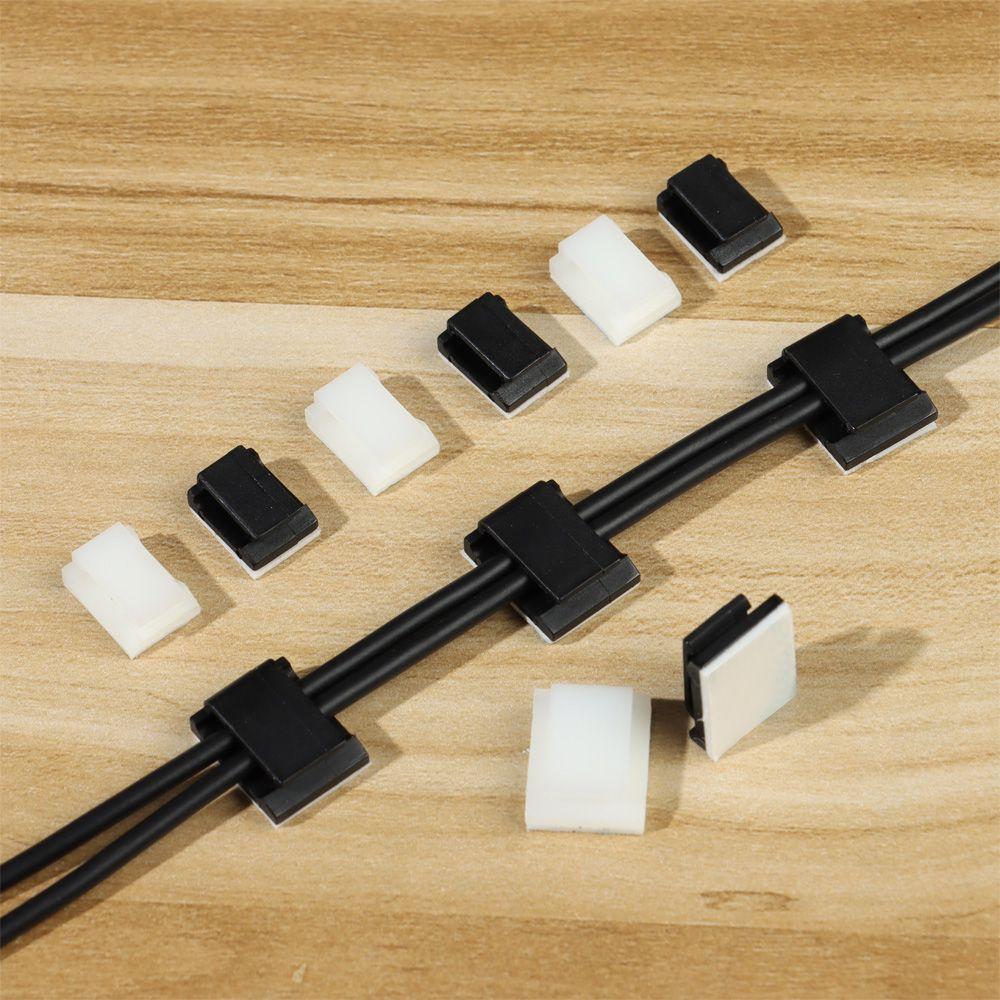 10Pcs Electrical Equipment Supplies Cord Management Table Desk Storage Cable Clips Cable Clamp Self-adhesive Wire Tie