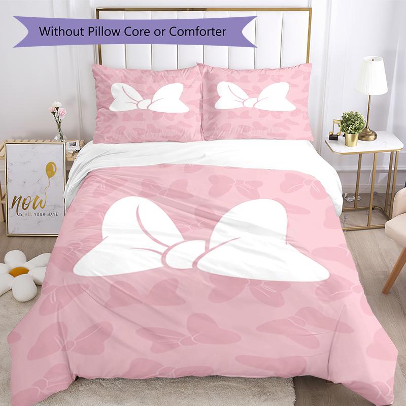 3pcs Minnie Bedding Set Duvet Cover Closure Includes 1 Duvet Cover & 2 Pillowcases, Soft and Comfortable for All Seasons.