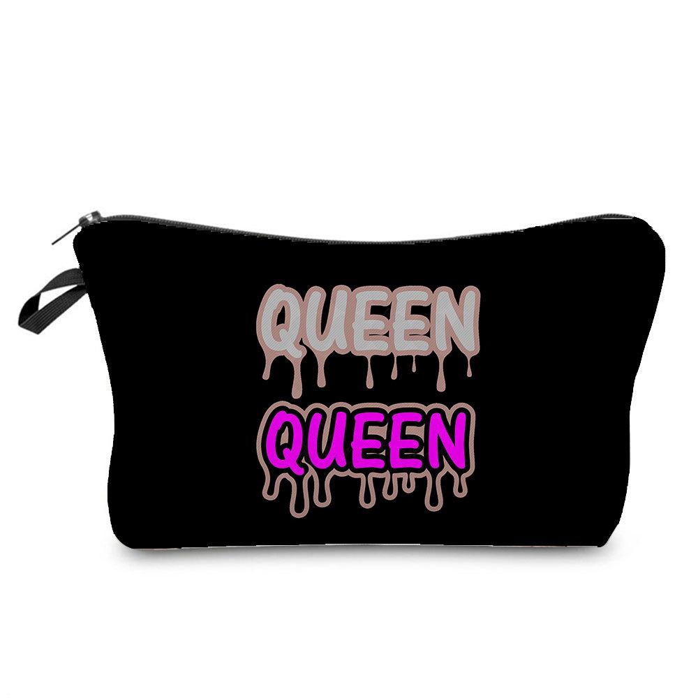 Women English Crown Print Cosmetic Bag Toiletries Organize Travel Storage Case 6767