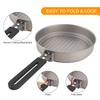 Lixada 1100ml Titanium Fry Pan Ultralight Grill Frying Pan with Folding Handle for Outdoor Cooking Camping Hiking