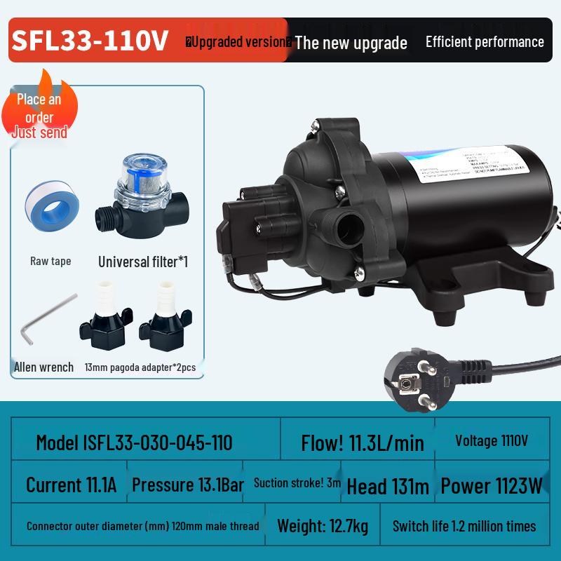 Pompă de apă cu diafragmă de înaltă presiune 12/24V RV Barcă cu comutator automat