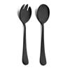 2 pezzi nero cucchiaio da insalata forchetta insalata in acciaio inox cucchiaio da dessert set di posate cucchiai da portata utensili da cucina accessori da tavola