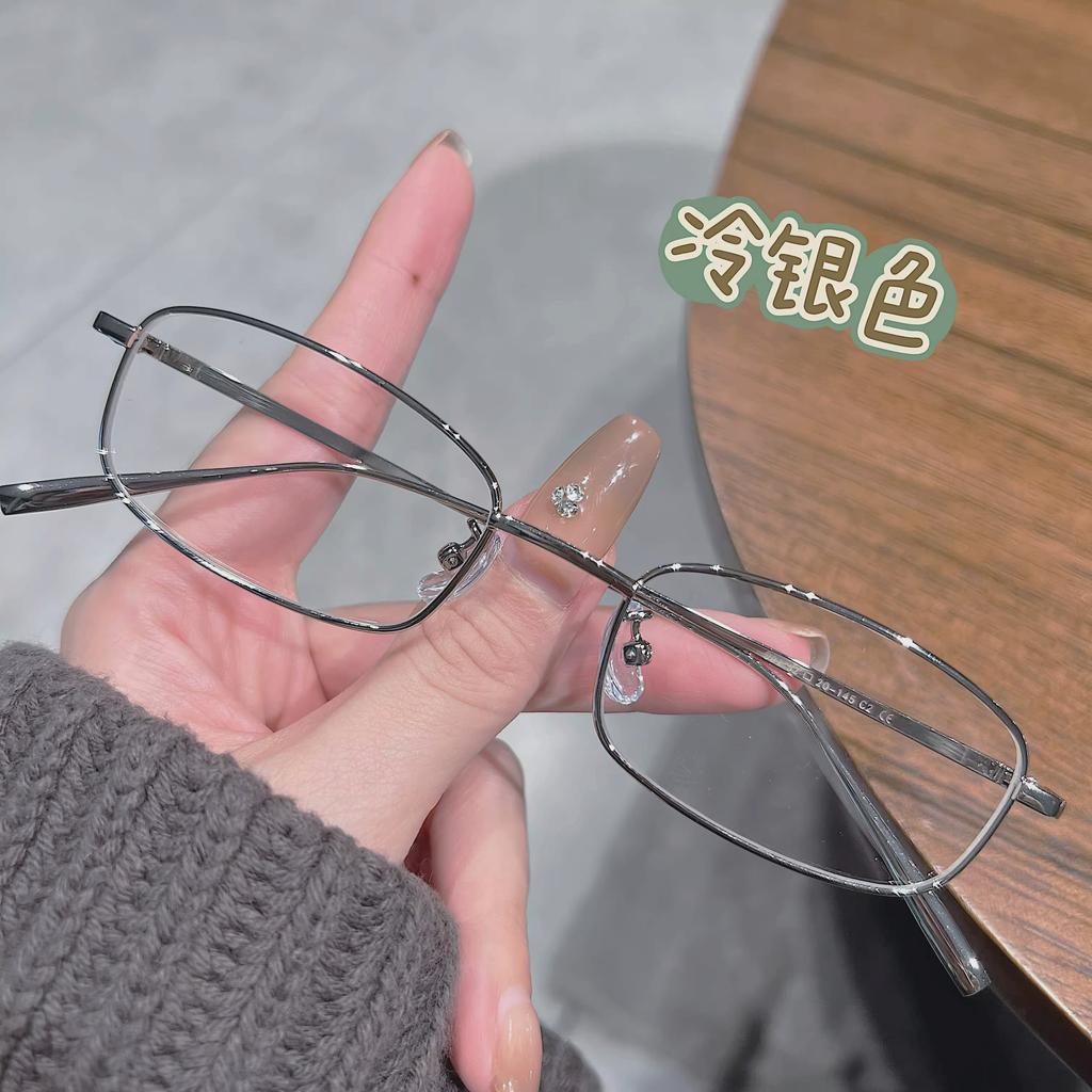 Y2K Vintage Brille Metallrahmen Halbrahmen Ohne Gläser Mädchen Schick Cosplay Party Dekoration Brille Metall Pography Brille