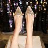 Mode vielseitig Bankett Strass dicker Absatz Hochzeitsschuhe Damen 2025 Frühling und Sommer neu Nische High-End Temperament High Heels Damen