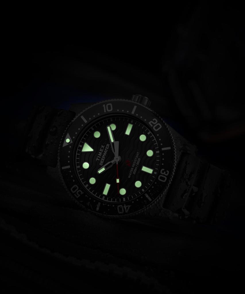 TIMEX Deepwater Watch Quartz 200M Water Resistant Sapphire Glass Black Dial TW2Y02200 Men's black