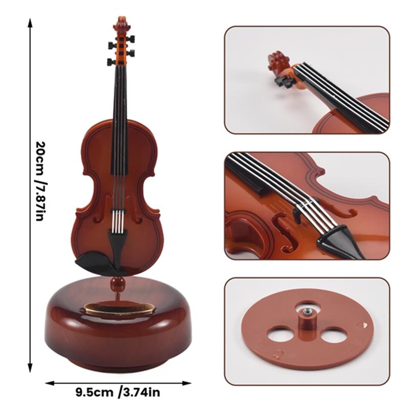 Good-Violin Music Box, Rotating Musical Base, Classical Music Box Instrument, Gift For Boys Girls Birthday Christmas