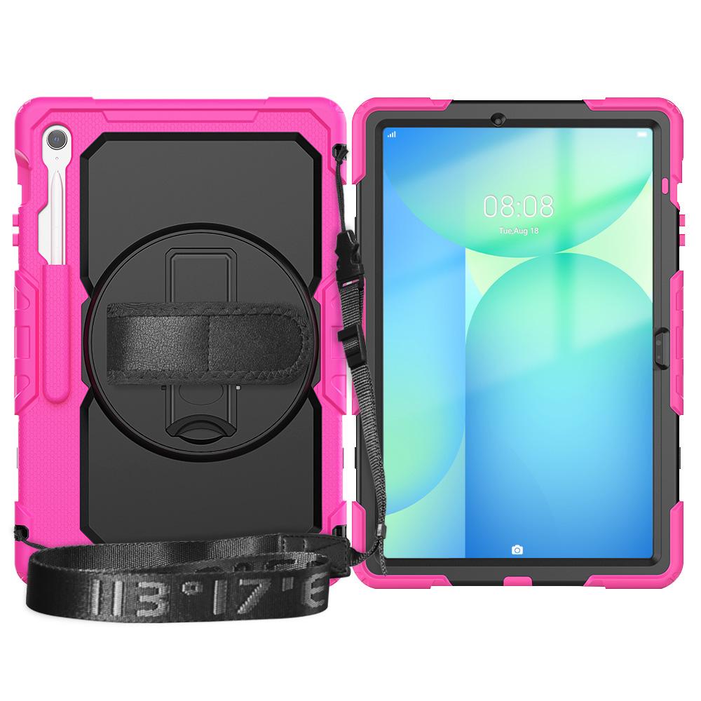 Heavy Duty shockrpoof Case Hand/Shoulder Strap Stand for Samsung Galaxy Tab S10 FE+ Plus 13" X620/X626B With Screen Protector