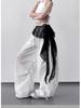 High-Waist Lace Splicing Wide-Leg Street Dance Pants for Women - Spring/Summer Casual Sportswear