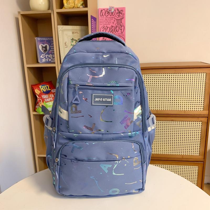 Female Large-Capacity Backpack Letter Print Students High School Schoolbag