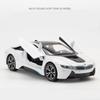 1/22 BMW I8 New Energy Car Alloy Sports Car Model Diecast Metal Racing Car Vehicles Model Simulation Sound Light Childrens Toys Gift