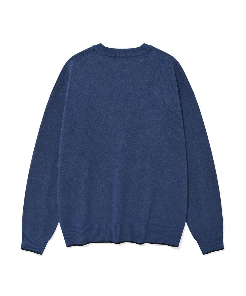 COVERNAT Arch Logo 08 Crew Neck Knit Royal Blue