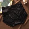 Tamanho Grande Feminino Verão Cetim Renda Sexy Borda Algodão Puro Virilha Sem Marca Cintura Alta Triângulo Calcinha