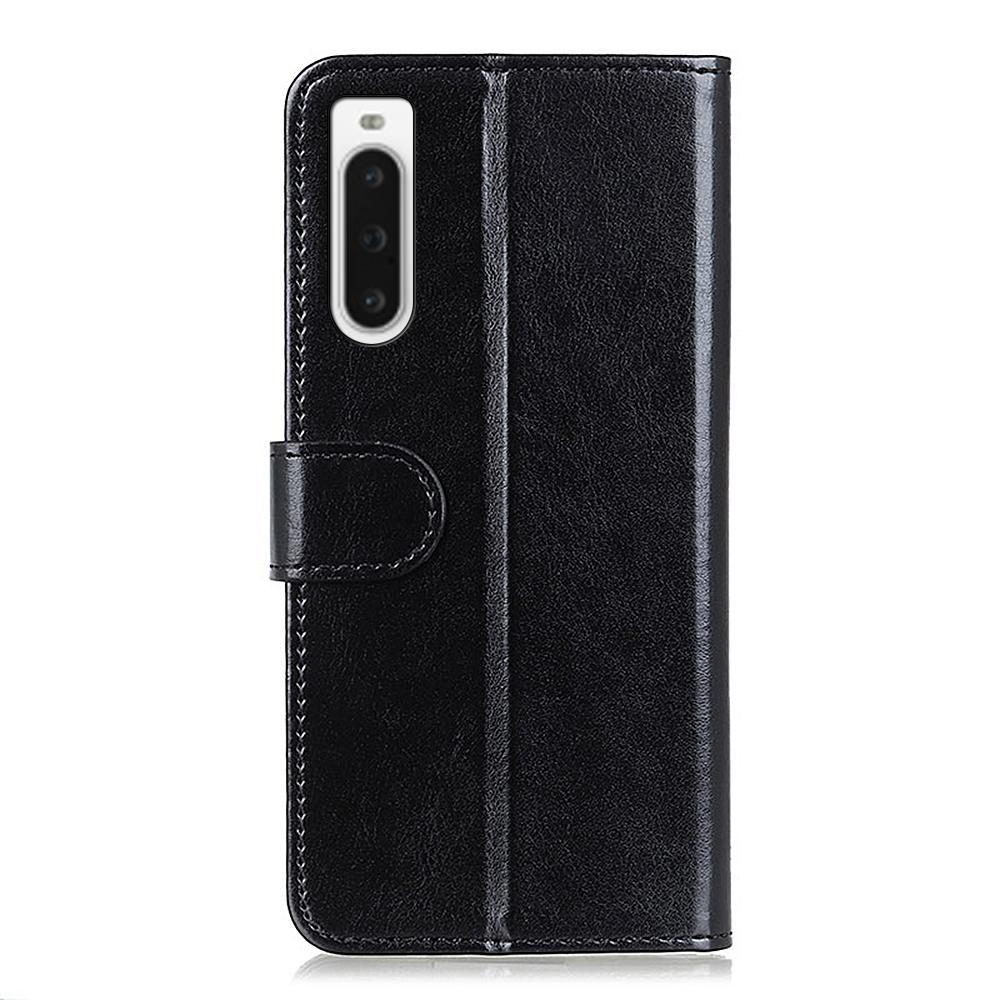 For Sony Xperia 10 V PU Leather Phone Case Crazy Horse Texture Cellphone Cover with Stand Wallet