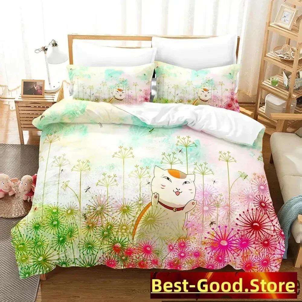 3D Print Anime Natsumes Book Of Friends Bedding Set Boys Girls Twin Queen King Size Duvet Cover Pillowcase Bed Boys Adult