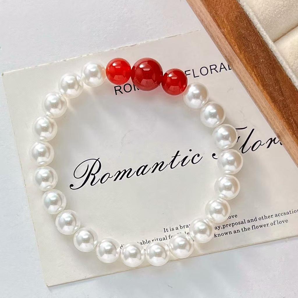 Retro High Quality Artificial Crystal Pearl Natural Chalcedony Agate Bracelet Bracelet